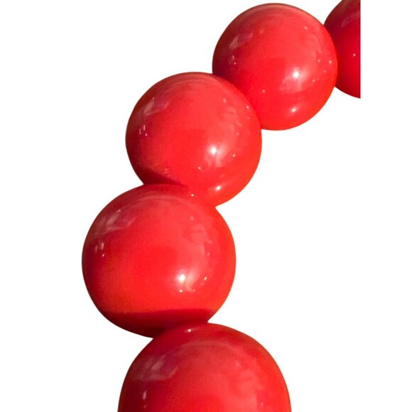 Vintage Red Acrylic Bead Stretch Bracelet Jewelry Flintstones Estate Adj 5.5" - Picture 2 of 4